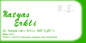 matyas erkli business card